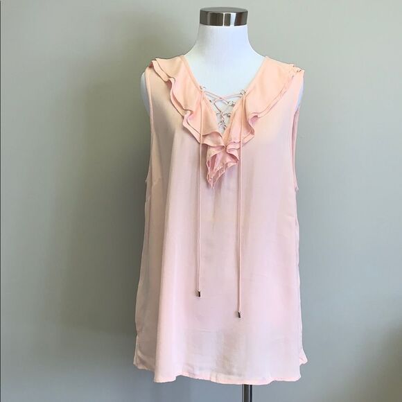 Jessica Simpson tank with ruffle detail NWT - Picture 2 of 5